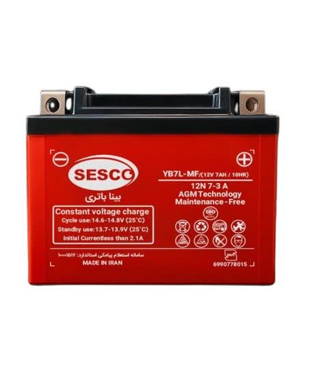 باتری موتور سیکلت 7 آمپر هندایی بینا باتری 12V 7AH